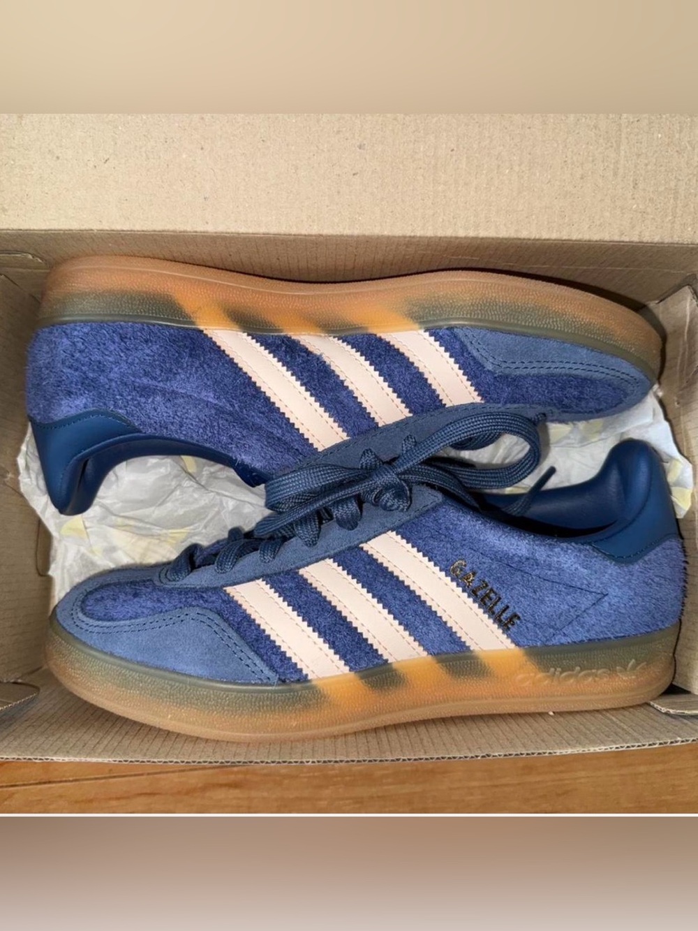 Adidas Gazelle Indoor 'Dark Blue Bliss Orange' sneakers - Picture 3 of 8